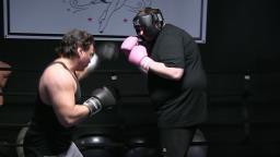 Ray Harrington in the ring with Vinny Pazienza during filming of Be a Man (Phot courtesy Ray Harrington)